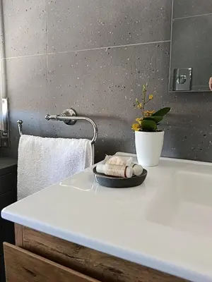 a white counter top with a plant on it at Your window on San Pietro in Rome