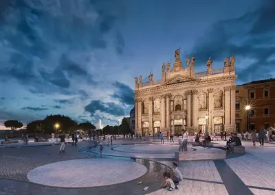 a large building with people in front of it at Laterano's House in Rome