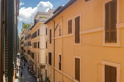 a view of a street from a building at La Dolce Vita - Elegant retreat in the heart of Rome in Rome