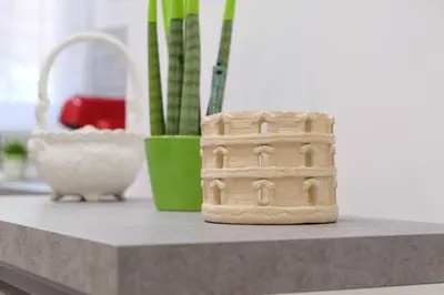 a toy model of a building on a counter at Jubilee Metro A 15 minutes from the Colosseum in Rome