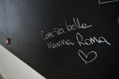 a chalkboard with a sign that says give yourself hello momentum rave at BellaRoma NAVONA Guest house in Rome
