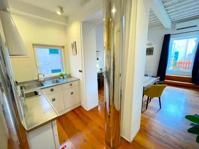 a kitchen with a sink and a counter top at My Beauty Nest In The Historical Centre in Rome