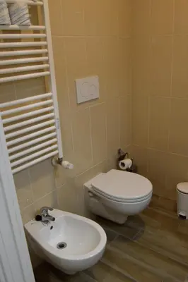 a bathroom with a toilet and a sink at Vatican Giulia in Rome