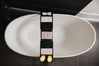 a black and white table with lights on it at Casa Guttmann in Rome