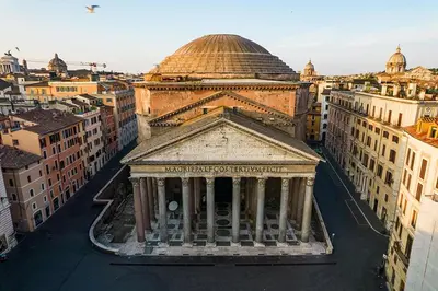 an aerial view of a building with a dome at Pantheon Authentic and Modern Apartment in Rome