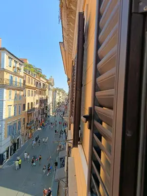 a view of a city street from a building at Via del Corso Apartment in Rome
