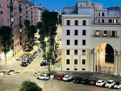 an aerial view of a parking lot with cars at Sky Global Suites in Rome