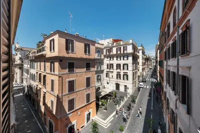 an aerial view of a city street with buildings at Leonina Art Loft in Rome