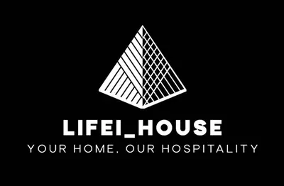 a close up of a hexagonal house logo at LIFEI House in Rome