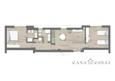 a floor plan of a condo at Casa Colli in Rome