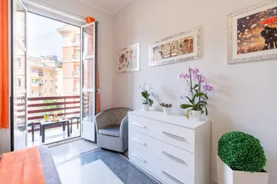 a bedroom with a white dresser and a window at Imperial House - 300m to Metro B, Open view, 4-6pax in Rome