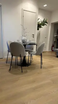 a dining room with a table and two chairs at Scala 37 interno 1, Trastevere, Rome in Rome