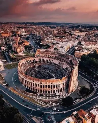 an aerial view of an arena in a city at Foro Romano Apartments D in Rome