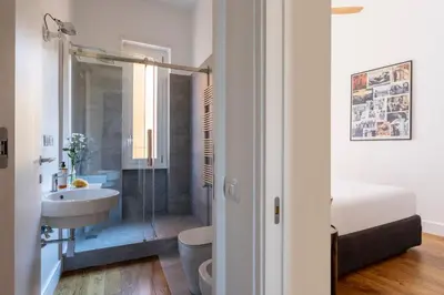 a bathroom with a shower and a sink at Casa Lea by Hili in Rome