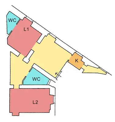 a floor plan of a house at Cozy Colosseum 2BR-2BA Family Home in Rome
