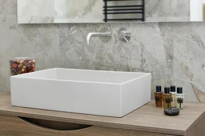 a white sink on a counter in a bathroom at Piazza Mazzini Suite con Vasca Idromassaggio in Rome