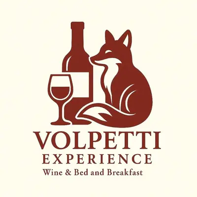 a logo with a fox and a bottle of wine and a glass at Volpetti Experience-Suite in Vatican City in Rome