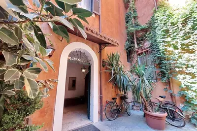two bikes are parked outside of a building at Loft al Pantheon by Luxury Getaways in Rome