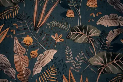 a wallpaper with tropical leaves and plants at Casa Mia San Pietro in Rome