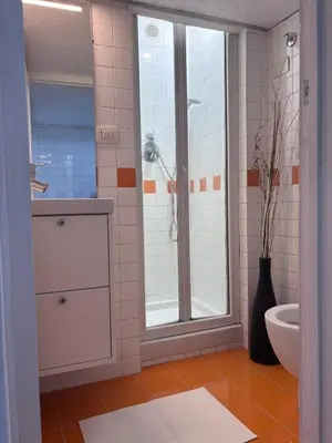 a bathroom with a shower and a sink at Golden Suite - un piccolo loft nel cuore di Roma in Rome