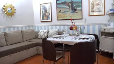 a living room with a couch and a table at Navona Apartment in Rome