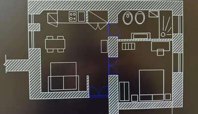 a drawing of a floor plan of a room at Apartment Aurum Colosseum in Rome