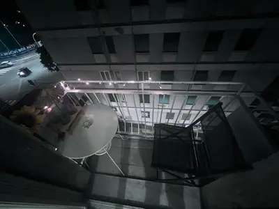 an overhead view of a building with a satellite at Na Notte a Roma in Rome