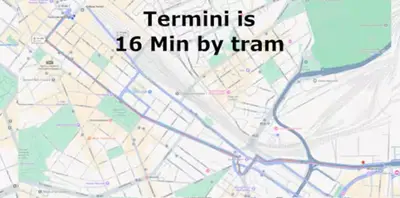 a map with the words feminism is min by train at 10 Min Colosseum, PreNestInHome - Renovated 2024 Apartment, P igneto , Self Check-in h24 in Rome