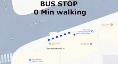 a bus stop o min walking map with a bus stop o min walking at 10 Min Colosseum, PreNestInHome - Renovated 2024 Apartment, P igneto , Self Check-in h24 in Rome