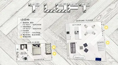 a diagram of a floor plan of a house at Trastevere Loft in Rome