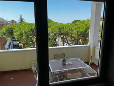 a view of a balcony with a table and chairs at raffaele affittacamere guesthouse in Rome