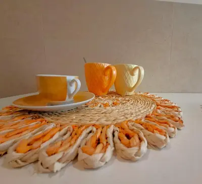 two cups and saucers sitting on a table at Sophìa, City Retreat near Vatican in Rome