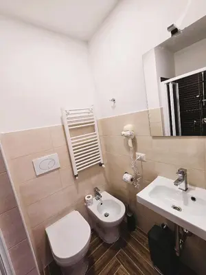 a bathroom with a toilet and a sink at Susys's Guest House - Room Castel Sant'Angelo in Rome