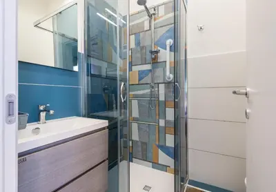 a bathroom with a sink and a shower at Roma Design Rooms San Giovanni Colosseo Area in Rome