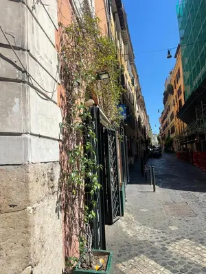 a building with ivy growing on the side of it at Monti loft al Colosseo in Rome
