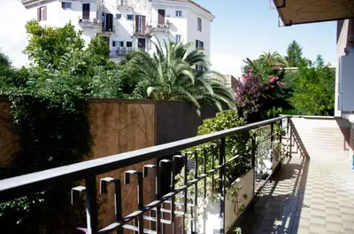 a stairway leading to a balcony in a building at Dolcevita suite in Rome