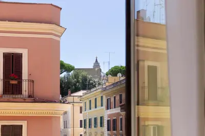a view of a city from a window at Candia Retreat in Rome