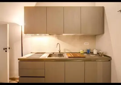 a kitchen with a sink and a counter top at Stunning 2bedrooms apartment with AC Via Giulia in Rome