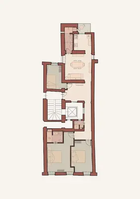 a floor plan of a house at BDC - Trevi Premium 3BDR - 3BATH in Rome