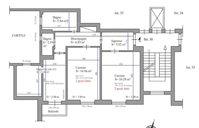 a floor plan of a house at Dimora Trasteverina Holiday Home in Rome