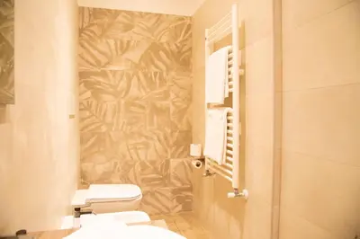 a bathroom with a toilet and a shower at Domus Napoleone in Rome