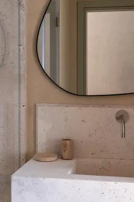a bathroom with a sink and a mirror at Efes Hôtellerie in Rome