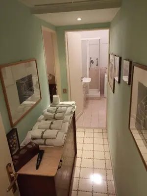 a room with a bathroom with a bed in it at casawally MetroB Marconi SanPaoloBasilica Colosseo in Rome