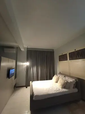 a bedroom with a bed and a television in it at casaemily TrenoFiumicinoAir-VillaBonelli-Ostiense in Rome