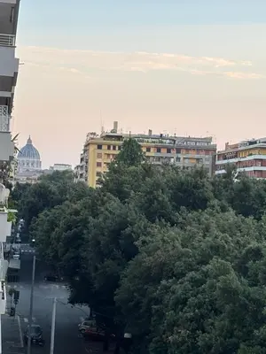a view of a city street with trees and buildings at GLhouse Roma Mazzini in Rome