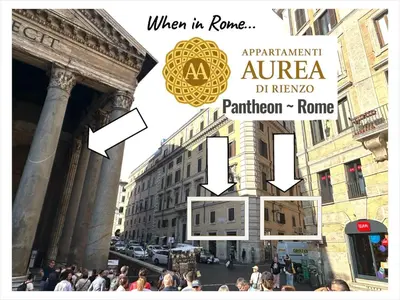 a group of people walking down a city street at Apt Aurea Luxury Pantheon View in Rome