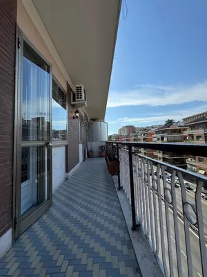 a balcony with a view of a building at Giorgi House in Rome