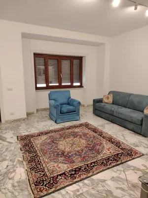 a living room with a couch and a rug at Anna Roma House 2 in Rome