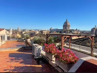 a balcony with a view of a city at The View of Roma in Rome