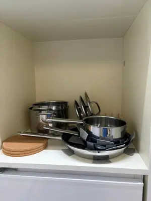 a group of pots and pans sitting on a shelf at Rome s finest in Rome